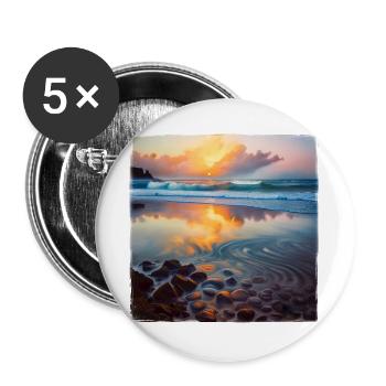 Beach Pebbles - Buttons large 2.2''/56 mm (5-pack) - white - Front