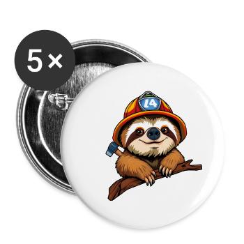 Gerissener Waschbärbauer, der den Hut mit der Nummer 14 trägt - Buttons groß 56 mm (5er Pack) - Weiß - Vorne