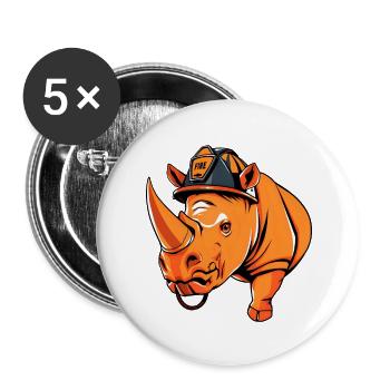 Fiery Guardian: Fire Hydrant with Helmet & Badge - Buttons large 2.2''/56 mm (5-pack) - white - Front