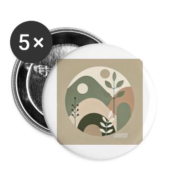 Botanical Minimalism - Buttons large 2.2''/56 mm (5-pack) - white - Front