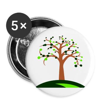 Baum Schöne Blätter Natur Wald Bäumchen Silhouette - Buttons groß 56 mm (5er Pack) - Weiß - Vorne