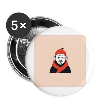 Mönch - Buttons groß 56 mm (5er Pack) - Weiß - Vorne