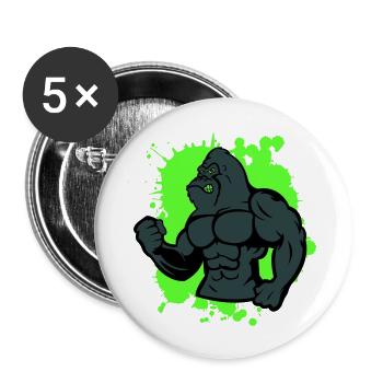 Gorilla Strong Animal - Buttons large 2.2''/56 mm (5-pack) - white - Front