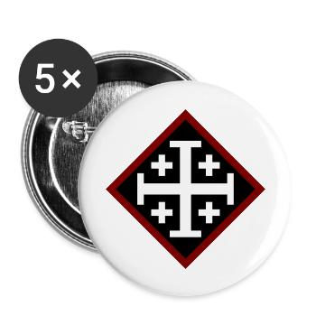 Croix de Jérusalem - Lot de 5 grands badges (56 mm) - blanc - Devant