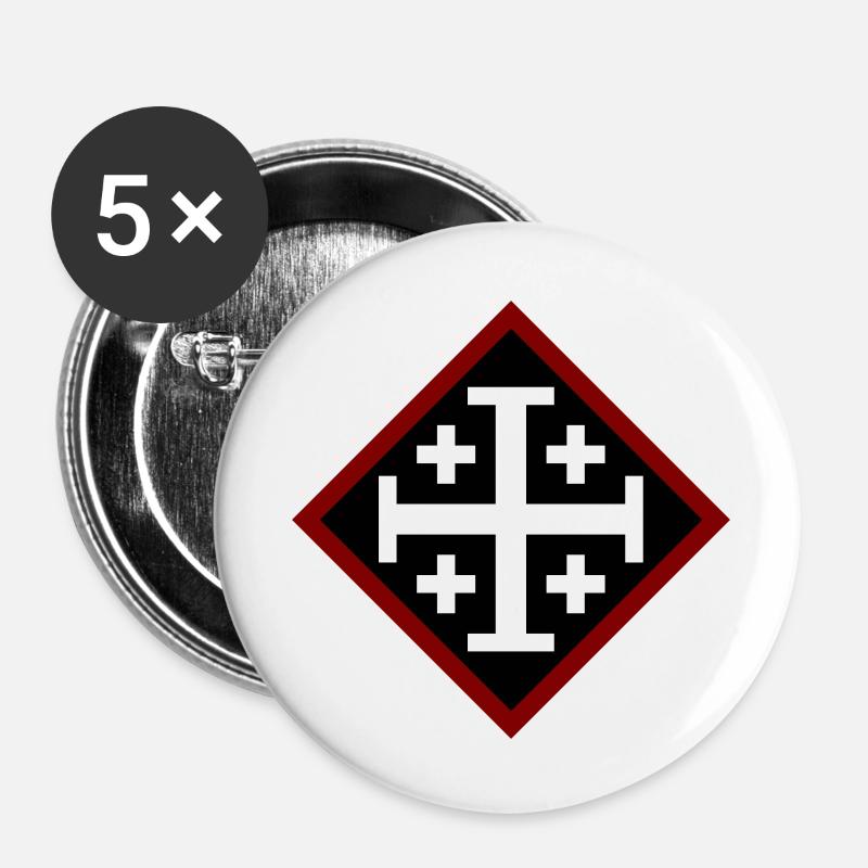 Jerusalem cross - Buttons large 2.2''/56 mm (5-pack) - white