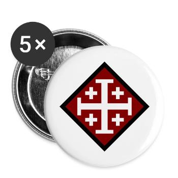 Croix de Jérusalem - Lot de 5 grands badges (56 mm) - blanc - Devant