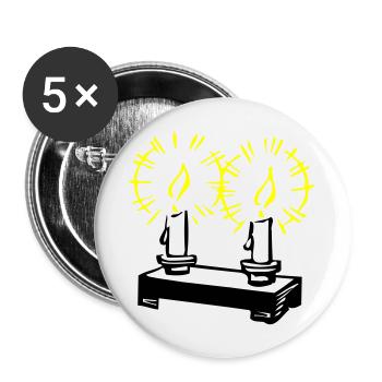 Bougies 02 - Lot de 5 grands badges (56 mm) - blanc - Devant