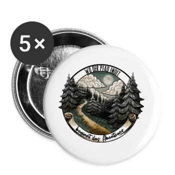 Der Pfad bestimmt das Abenteuer – Natur Design - Buttons groß 56 mm (5er Pack) - Weiß - Vorne