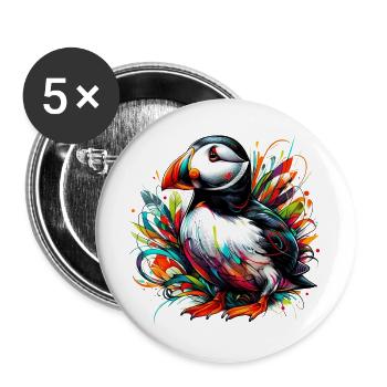 Puffin - Buttons large 2.2''/56 mm (5-pack) - white - Front