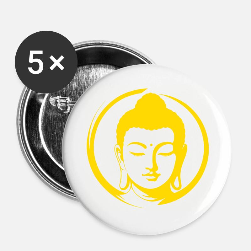 Buddha - Buttons large 2.2''/56 mm (5-pack) - white