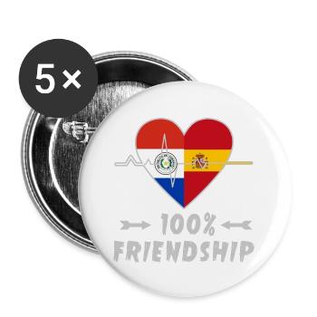 L'amitié entre le Paraguay et l'Espagne - Lot de 5 grands badges (56 mm) - blanc - Devant
