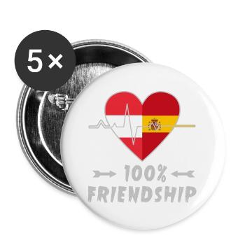 Austria and Spain 100% friendship - Buttons large 2.2''/56 mm (5-pack) - white - Front