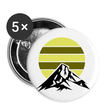 Montagnes Montagnes - Lot de 5 grands badges (56 mm) - blanc - Devant