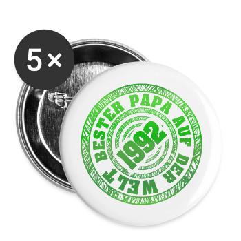 Fête des pères 1992 - Lot de 5 grands badges (56 mm) - blanc - Devant