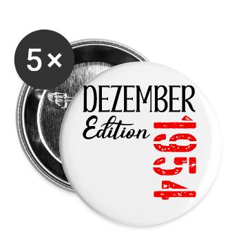 72. GEBURTSTAG DEZEMBER 1954 - Buttons groß 56 mm (5er Pack) - Weiß - Vorne