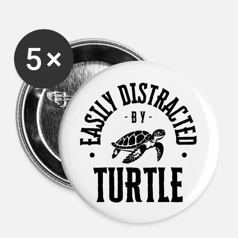 Turtle - Buttons large 2.2''/56 mm (5-pack) - white