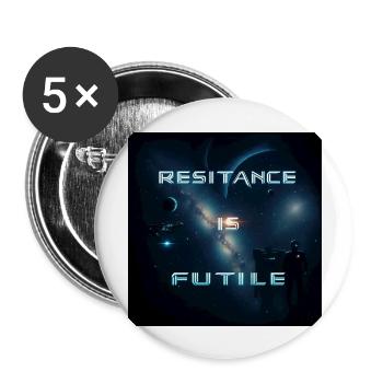 resistance is futile - Buttons large 2.2''/56 mm (5-pack) - white - Front