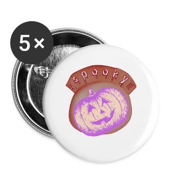 Lilac Halloween Bright Pumpkin - Buttons large 2.2''/56 mm (5-pack) - white - Front
