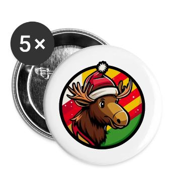 Elch Weihnachten Tier - Buttons groß 56 mm (5er Pack) - Weiß - Vorne