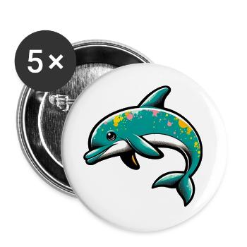 Dolphin - Buttons large 2.2''/56 mm (5-pack) - white - Front