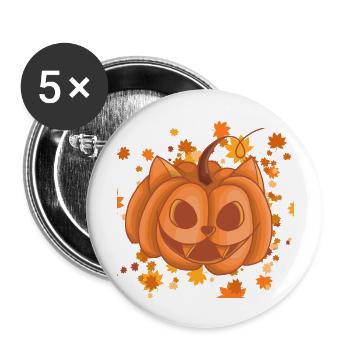 PUMPKIN CAT - Buttons large 2.2''/56 mm (5-pack) - white - Front
