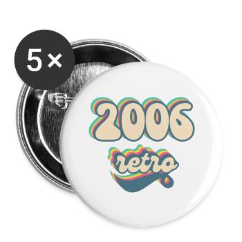 2006 retro idée cadeau - Lot de 5 grands badges (56 mm) - blanc - Devant