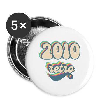 2010 Retro Geschenkidee - Buttons groß 56 mm (5er Pack) - Weiß - Vorne