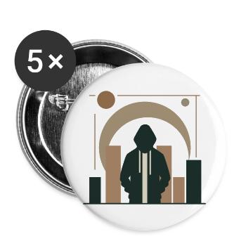 Design "Soul of the Pavement" - Buttons groß 56 mm (5er Pack) - Weiß - Vorne