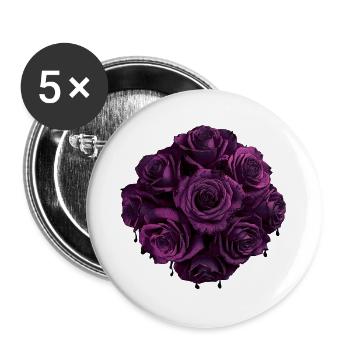 tropfende rosenblüten version 2, geschenkidee Frau - Buttons groß 56 mm (5er Pack) - Weiß - Vorne