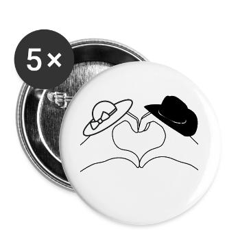 Chapeau Soleil Nœud Minimaliste - Lot de 5 grands badges (56 mm) - blanc - Devant