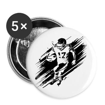 Graffiti de joueur de football - Lot de 5 grands badges (56 mm) - blanc - Devant