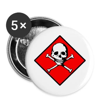 Skull and bones - Buttons large 2.2''/56 mm (5-pack) - white - Front