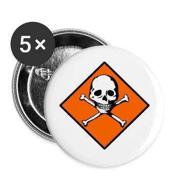 Skull and bones - Buttons large 2.2''/56 mm (5-pack) - white - Front