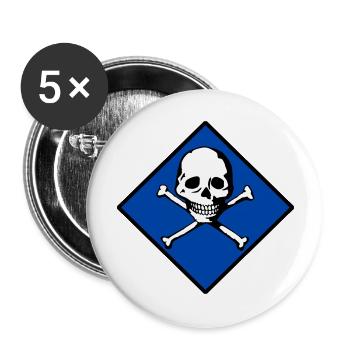Skull and bones - Buttons large 2.2''/56 mm (5-pack) - white - Front