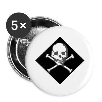 Skull and bones - Buttons large 2.2''/56 mm (5-pack) - white - Front