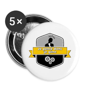 Ich denke schon - Buttons groß 56 mm (5er Pack) - Weiß - Vorne