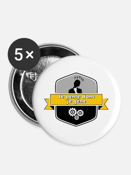 Ich denke schon - Buttons groß 56 mm (5er Pack) - Weiß
