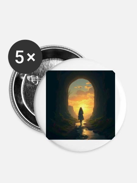 lösetrauer - Buttons groß 56 mm (5er Pack) - Weiß