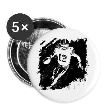 American Footballer - Buttons groß 56 mm (5er Pack) - Weiß - Vorne