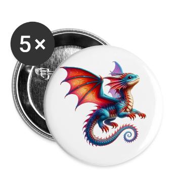 Dragon - Buttons large 2.2''/56 mm (5-pack) - white - Front