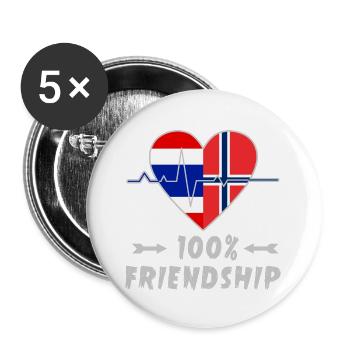 Thailand and Norway 100% friendship - Buttons large 2.2''/56 mm (5-pack) - white - Front