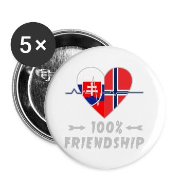 Slovakia and Norway 100% friendship - Buttons large 2.2''/56 mm (5-pack) - white - Front