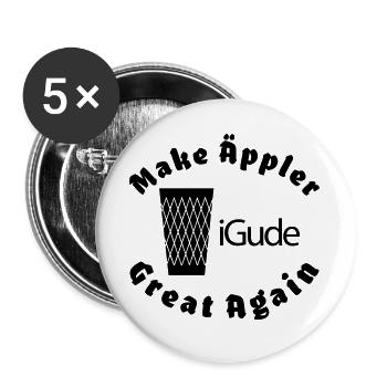 iGude Geripptes Great Again - Buttons groß 56 mm (5er Pack) - Weiß - Vorne