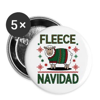 Festive Sheep Christmas Sweater Design - Buttons large 2.2''/56 mm (5-pack) - white - Front