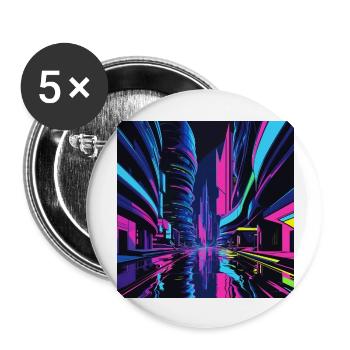 Future City 1 - Buttons groß 56 mm (5er Pack) - Weiß - Vorne