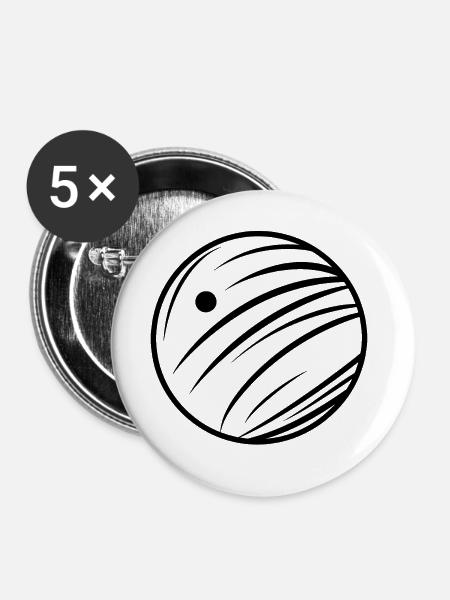 Bowling - Buttons groß 56 mm (5er Pack) - Weiß