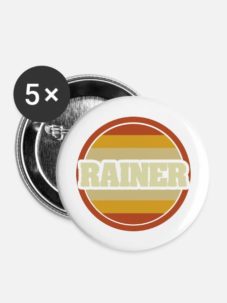 Rainer als Vorname - Buttons groß 56 mm (5er Pack) - Weiß
