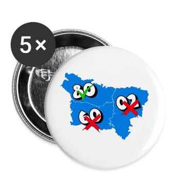 Picardy Region - Buttons large 2.2''/56 mm (5-pack) - white - Front