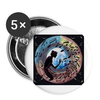 Meine Musik - Buttons groß 56 mm (5er Pack) - Weiß - Vorne