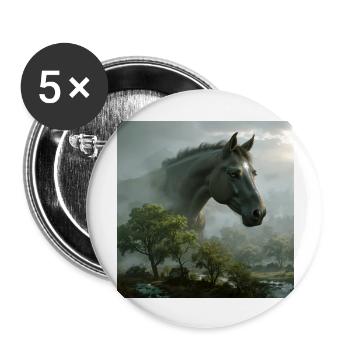 Étoile de cheval - Lot de 5 grands badges (56 mm) - blanc - Devant